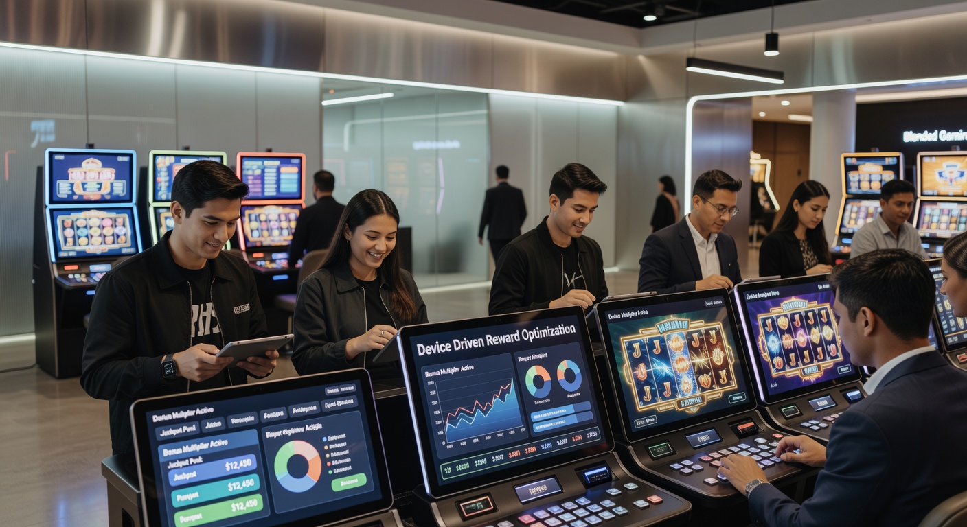 Data visualization of reward optimization metrics across casino game types on mobile platforms