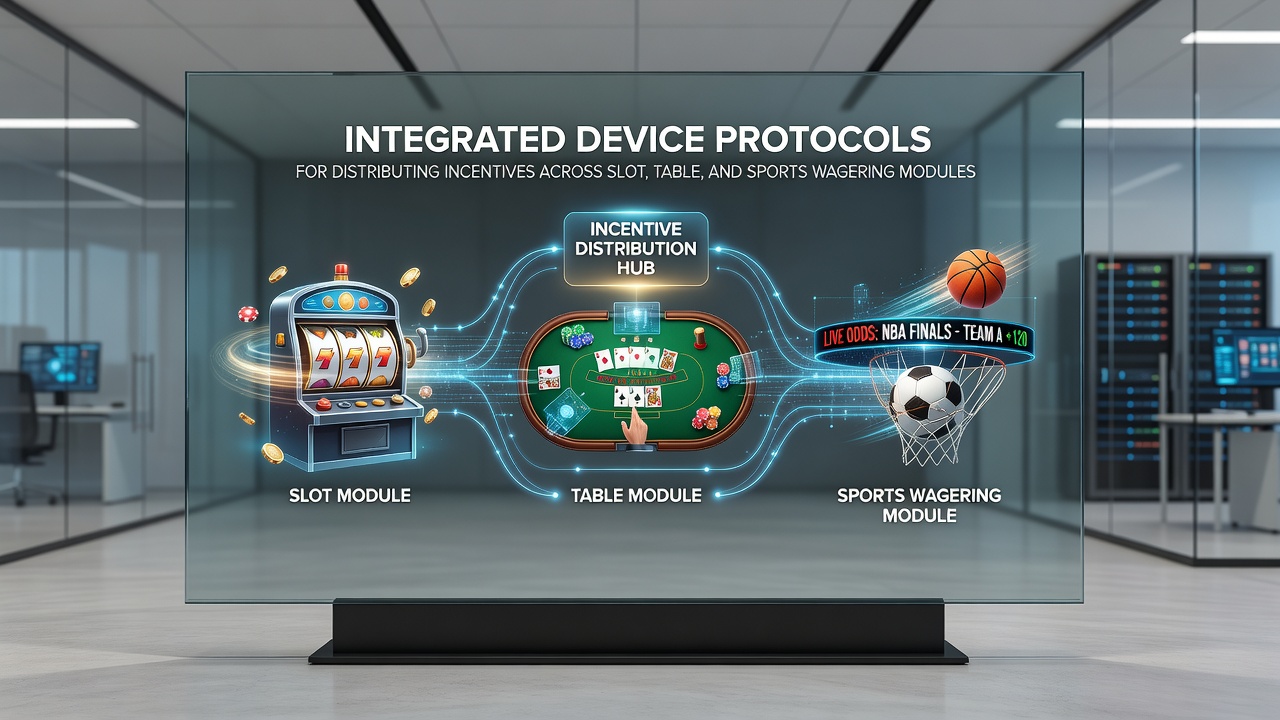 Integrated device protocols connecting slot machines, table games, and sports wagering terminals in a casino environment