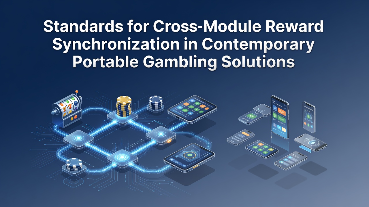 Mobile device displaying synchronized reward interfaces across slots, poker, and sportsbook modules